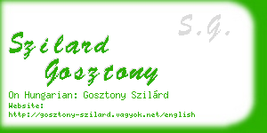 szilard gosztony business card